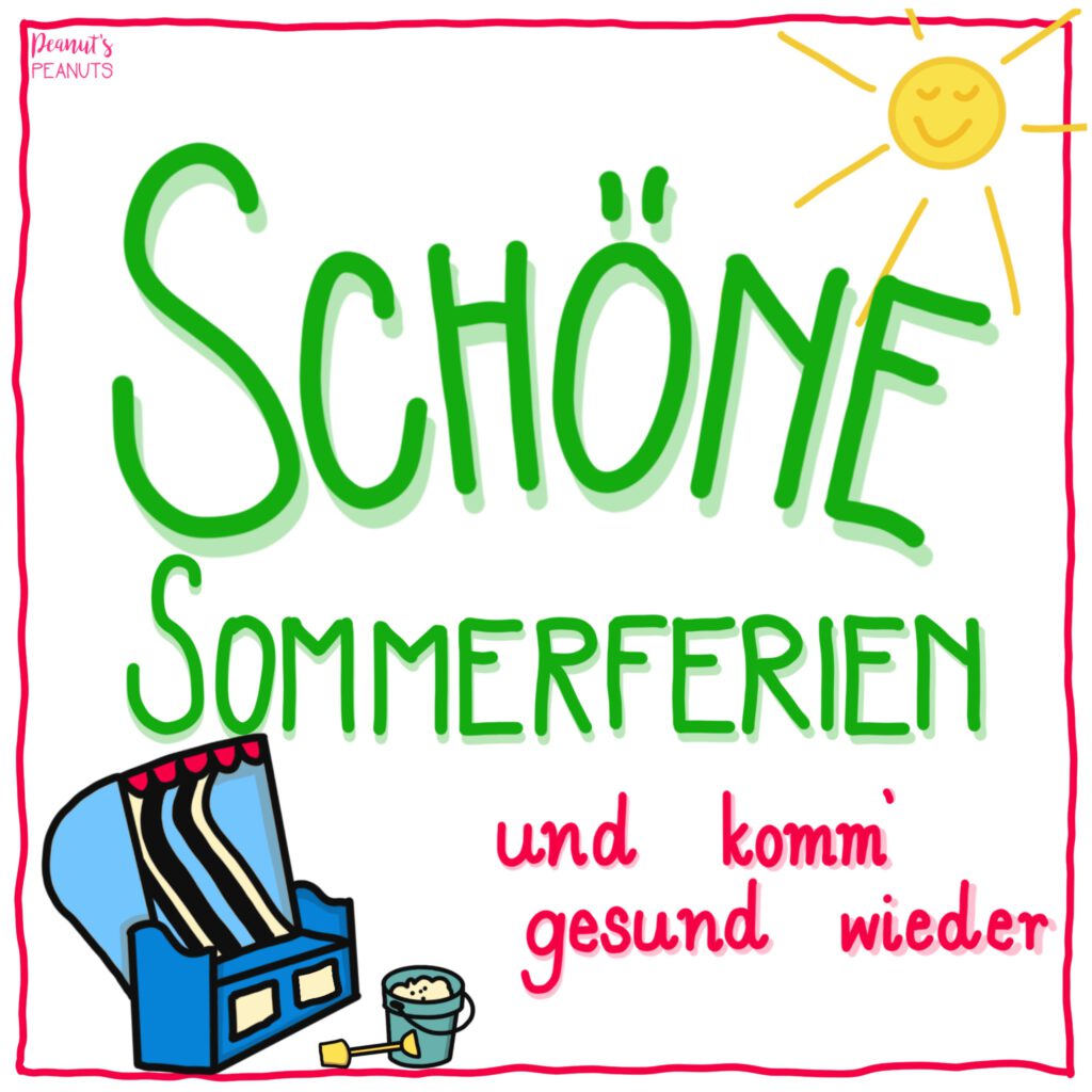 Schöne Sommerferien Grußkärtchen Peanut's Peanuts