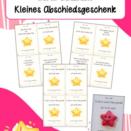 Abschiedsgeschenk zum Ende der 4. Klasse