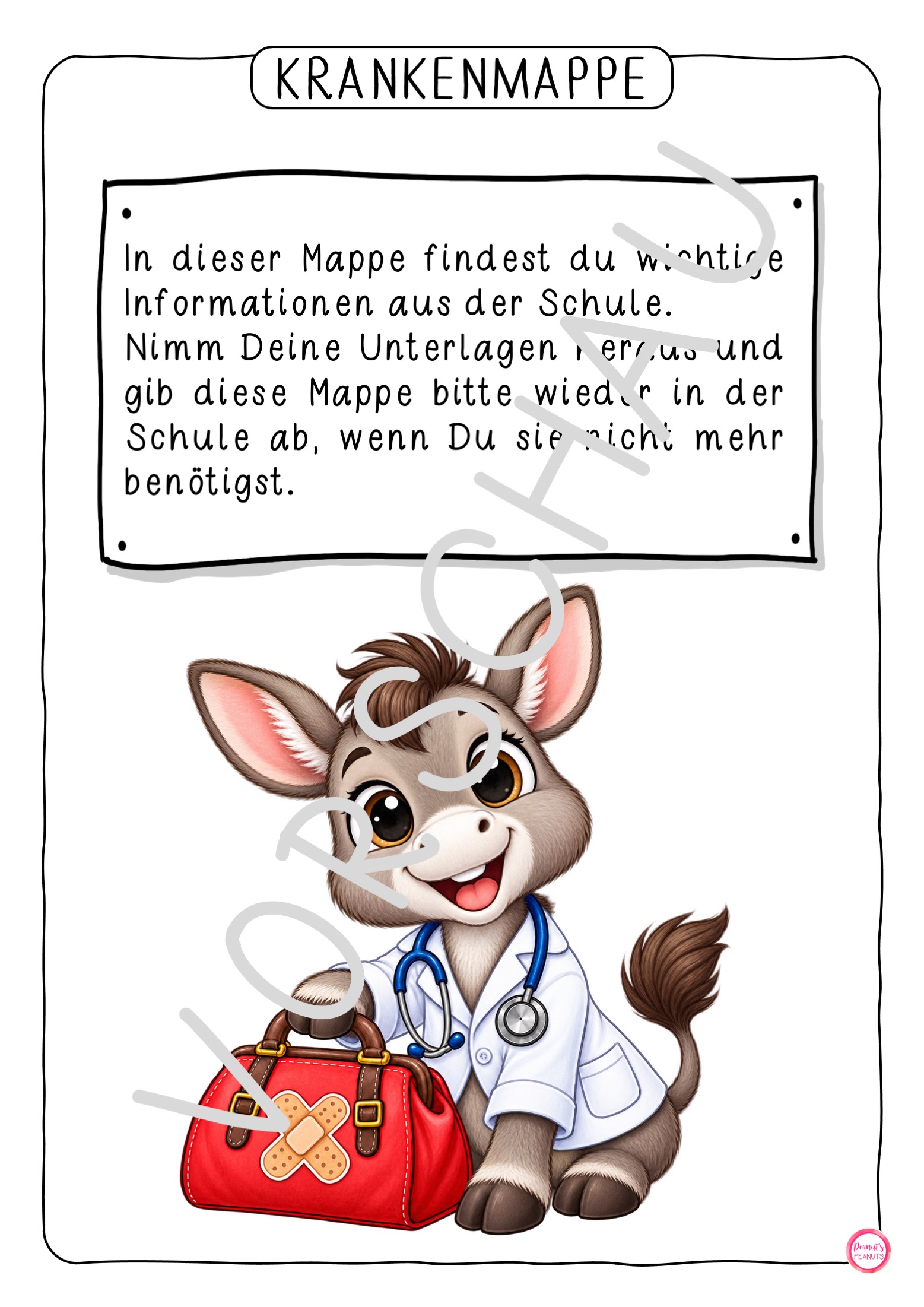 Krankenmappe für eine Eselklasse – Bild 2