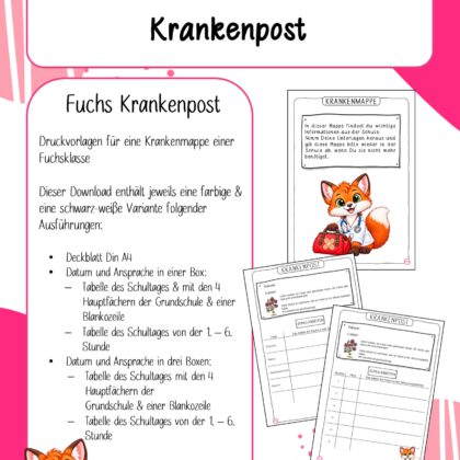 Krankenmappe für eine Fuchsklasse