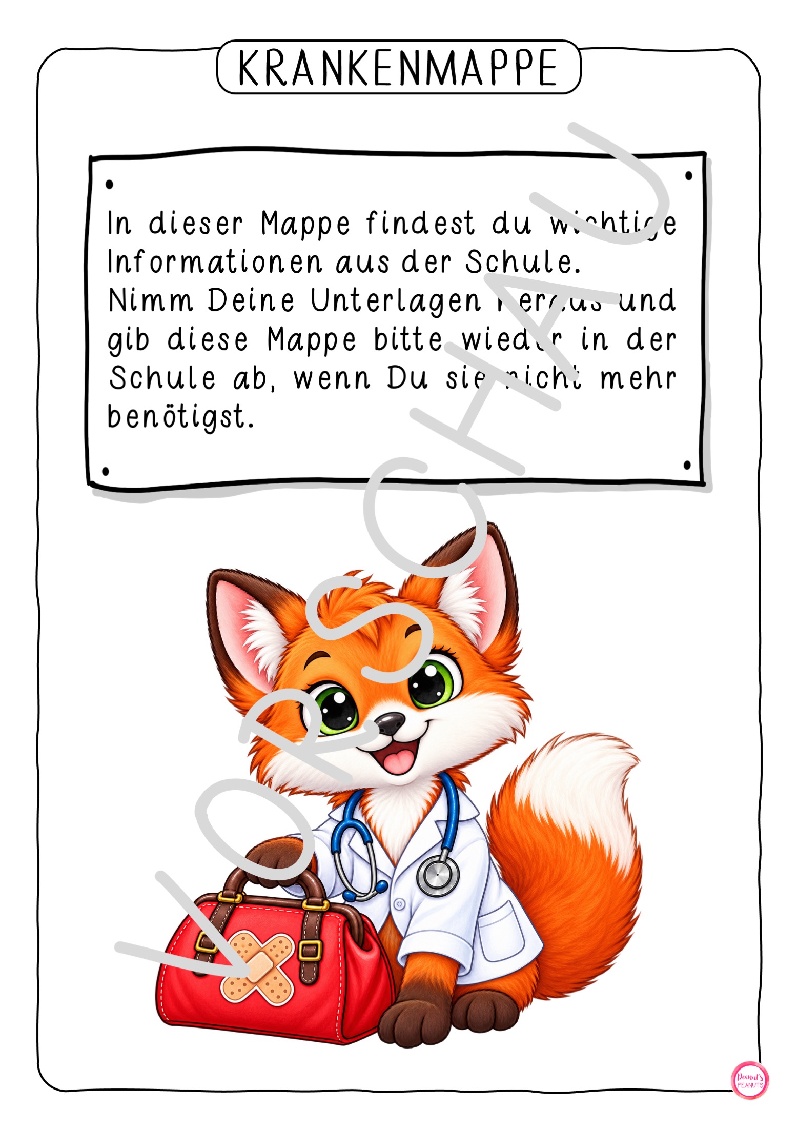Krankenmappe für eine Fuchsklasse – Bild 2