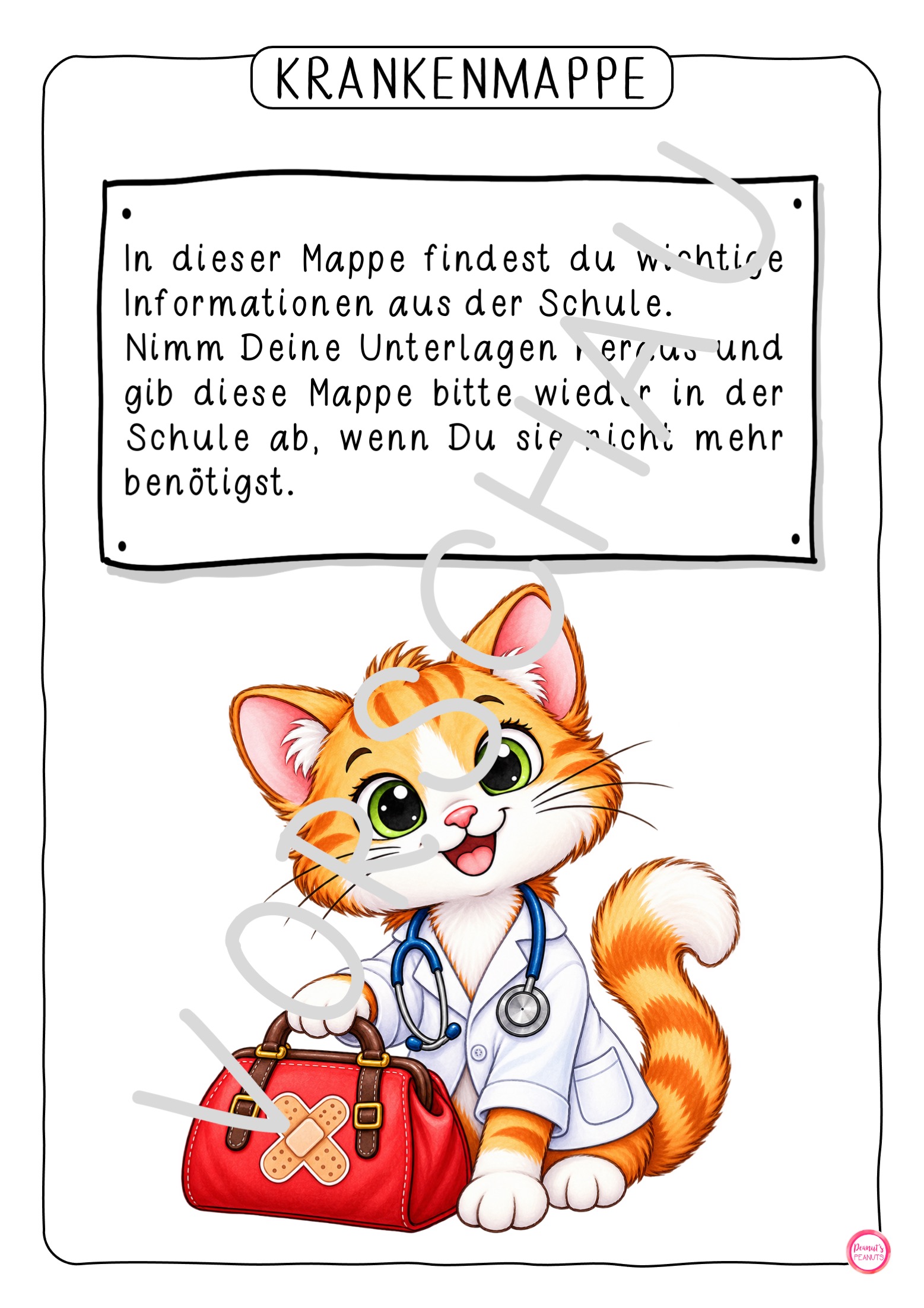 Krankenmappe für eine Katzenklasse – Bild 2