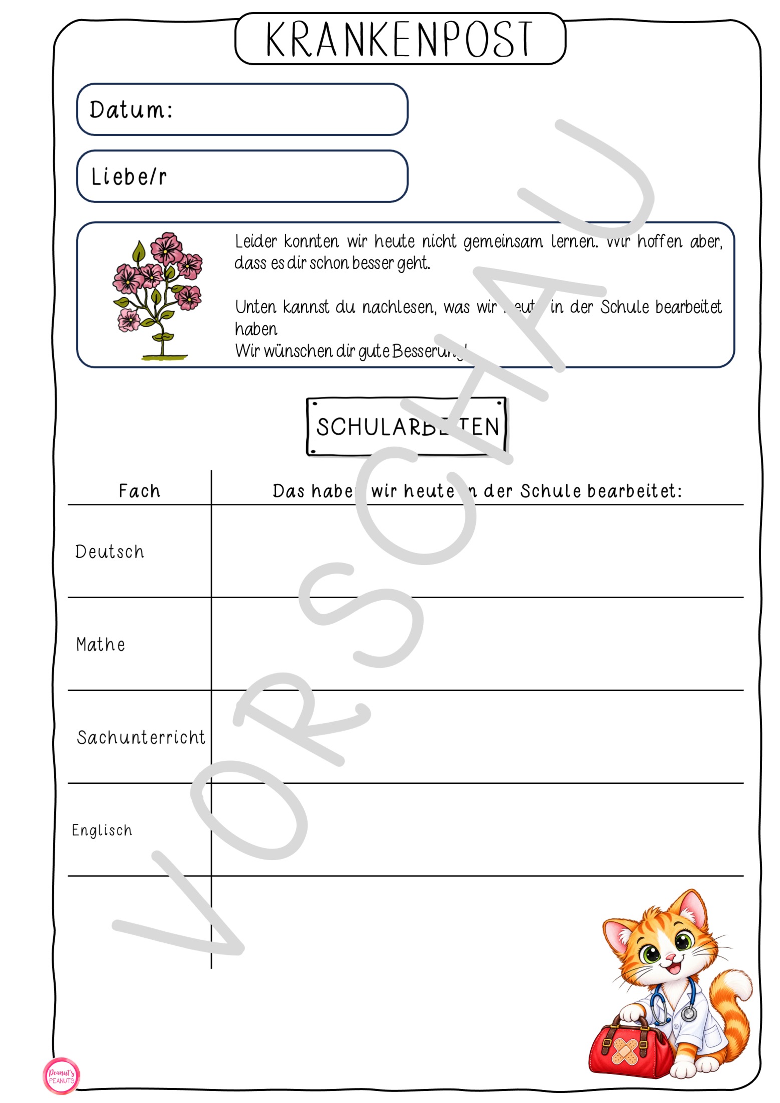 Krankenmappe für eine Katzenklasse – Bild 5