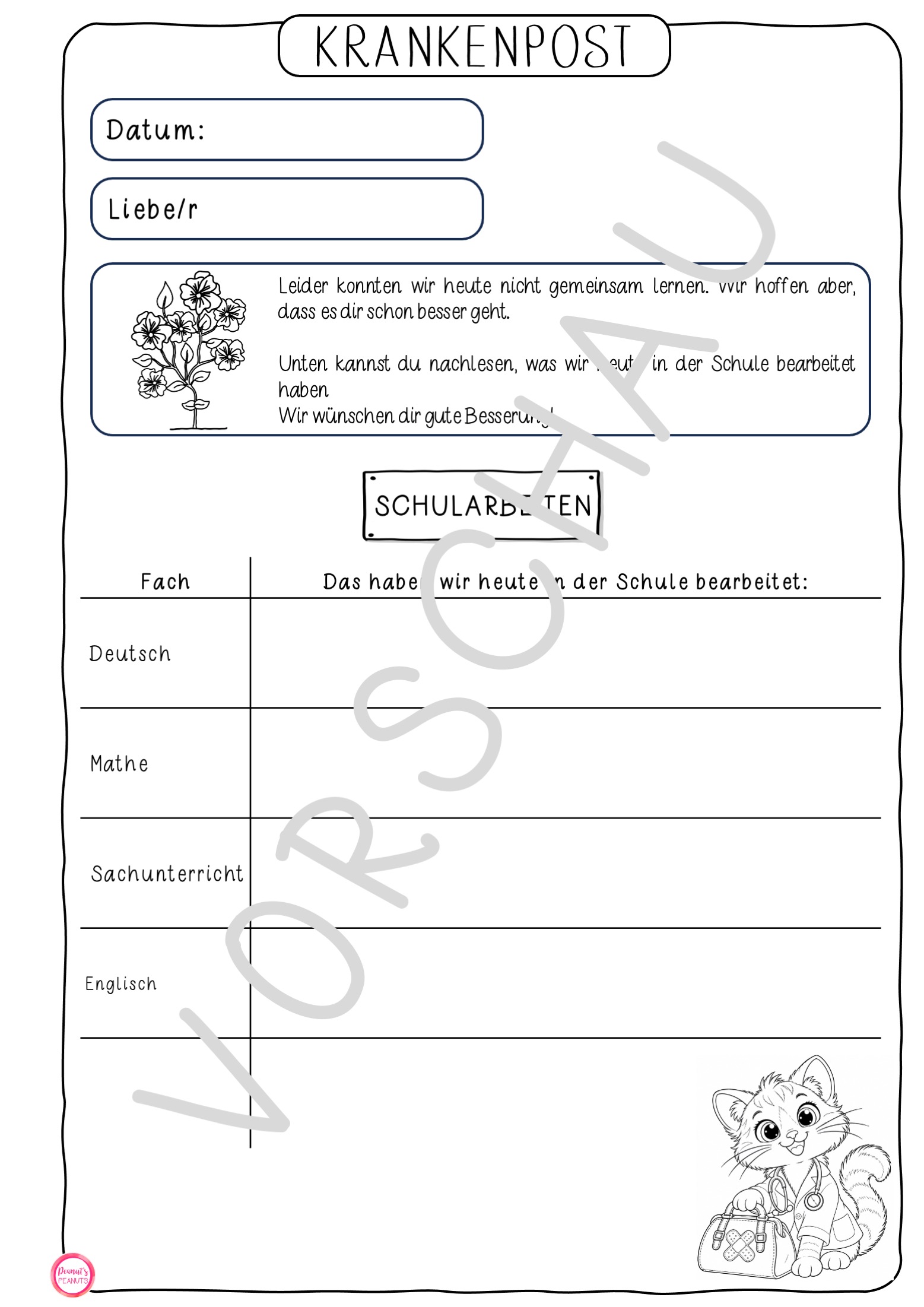 Krankenmappe für eine Katzenklasse – Bild 10