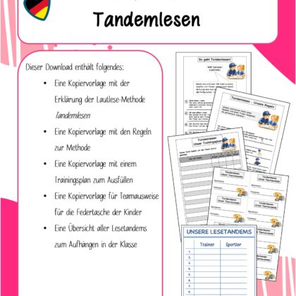 Tandemlesen - Material zur Organisation der Lautlese-Methode