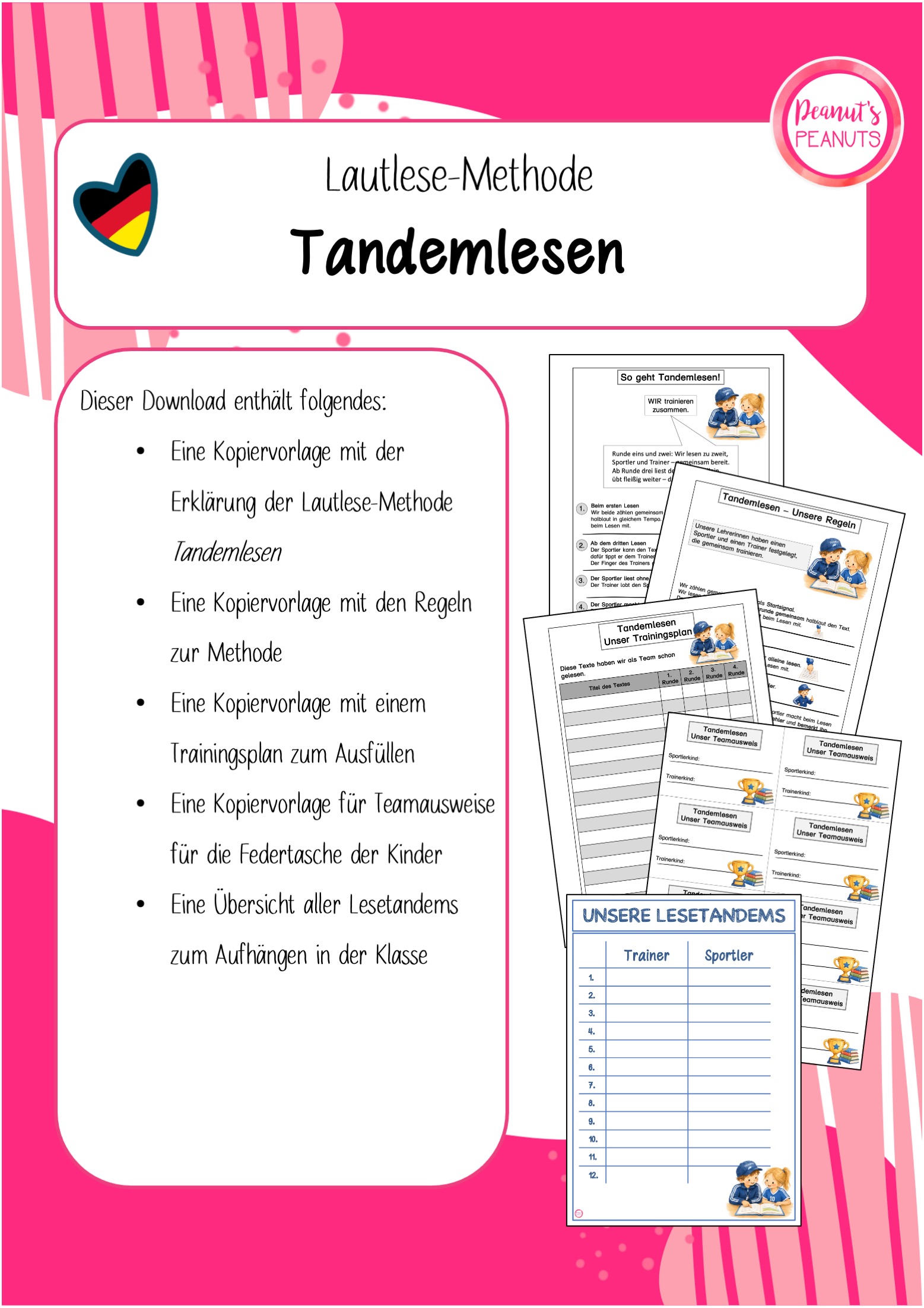 Tandemlesen - Material zur Organisation der Lautlese-Methode